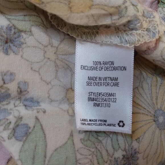 Floral Pop Over Button Blouse Peasant Cottagecore Boho 3/4 Sleeve Womens Size 2X - Picture 8 of 13